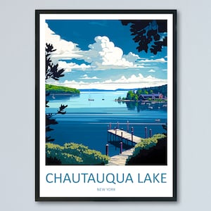 Chautauqua Lake Travel Print Wall Art Chautauqua Lake Wall Hanging Home Décor Chautauqua Lake Gift Art Lovers New York State Art Gift Lover
