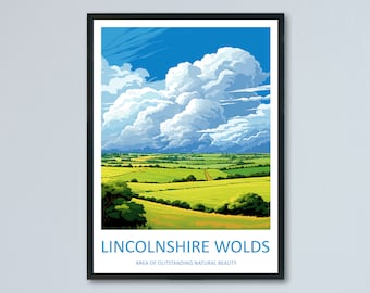 Lincolnshire Wolds Travel Print Wall Art Lincolnshire Wolds Wall Hanging Home Decor Lincolnshire Wolds Gift Art Lovers Wall Art AONB Print