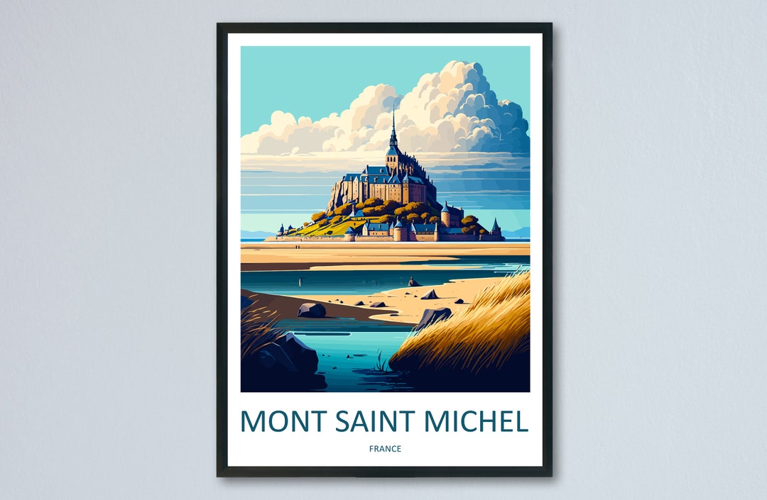 Mont Saint Michel Travel Print Wall Art Mont Saint Michel Wall Hanging