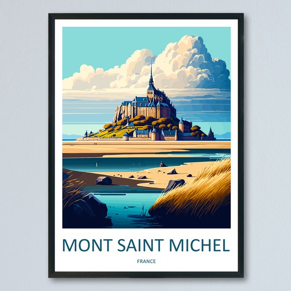 Mont Saint Michel Reisedruck Wandkunst Mont Saint Michel Wandbehang Wohnkultur Mont Saint Michel Geschenk Kunstliebhaber Frankreich Kunstliebhaber Geschenk