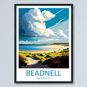 Beadnell Travel Print Wall Art Beadnell Wall Hanging Home Décor Beadnell Gift Art Lovers England Art Lover Gift Print