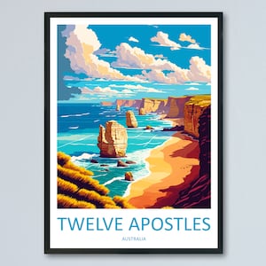 Twelve Apostles Travel Print Wall Art Twelve Apostles AU Wall Hanging Home Décor Twelve Apostles Gift Art Lovers Australia Art Lover Gift