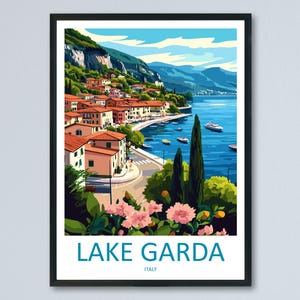 Lake Garda Travel Print Wall Art Lake Garda Wall Hanging Home Decoration Lake Garda Gift Art Lovers Wall Art Print Art Lake Garda Travel Art