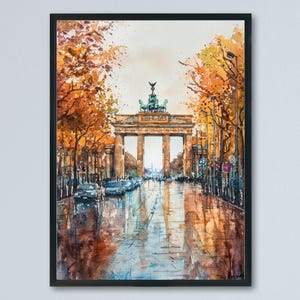 Berlin Watercolor Poster Berlin Travel Print Berlin Wall Art Cityscape Painting Berlin Souvenir Germany Decor