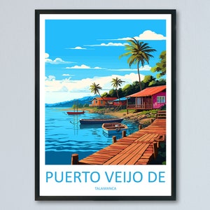 Puerto Viejo de Talamanca reizen afdrukken kunst aan de muur Puerto Viejo de Talamanca muur opknoping wooninrichting Puerto Viejo Talamanca cadeau kunst Costa Rica