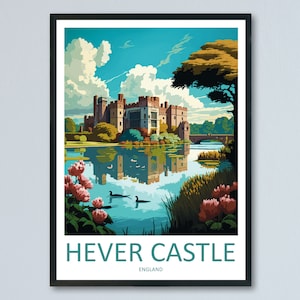 Hever Castle Travel Print Wall Art Hever Castle Wall Hanging Home Décor Hever Castle Gift Art Lovers England Art Lover Gift Hever Castle Art