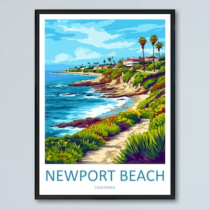 Newport Beach Travel Print Wall Art Newport Beach Wall Hanging Home Décor Newport Beach Gift Art Lovers California Art Lover Gift