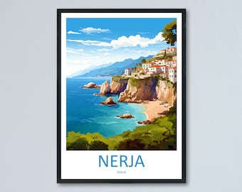 Nerja Travel Print Wall Art Nerja Wall Hanging Home Décor Nerja Gift Art Lovers Spain Art Lover Gift Nerja Wall Décor