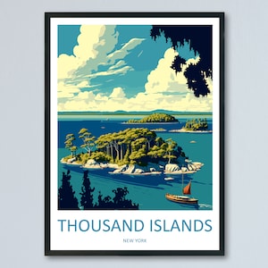 Thousand Islands Travel Print Wall Art Thousand Islands Wall Hanging Home Décor Thousand Islands Gift Art Lovers New York State Art Gift