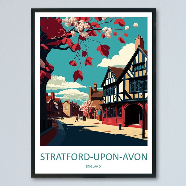 Stratford-upon-avon Travel Print Wall Art Stratford-upon-avon Wall Hanging Home Décor Stratford-upon-avon Gift Art Lovers England Art Lover