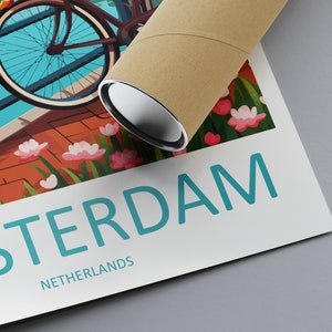 Amsterdam Travel Print Wall Art Amsterdam Wall Hanging Home Décor Amsterdam Gift Art Lovers Netherlands Art Lover Gift Amsterdam Decor image 6