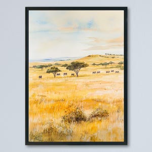 Masai Mara Watercolor Poster Masai Mara Travel Print Masai Mara Safari Art Masai Mara Kenya Decor Masai Mara Wall Art