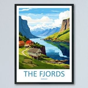 The Fjords Travel Print The Fjords Norway Home Décor The Fjords Art Print Norwegian Mountains Room Print For Scandinavian Mountains Gift Art