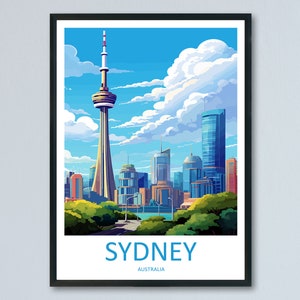 Sydney Tower Eye Travel Print Wall Art Sydney Tower Eye Wall Hanging Home Décor Sydney Gift Art Lovers Wall Art Australia Poster Decor