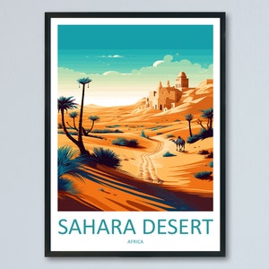 Sahara Wüste Reisedruck Wandkunst Sahara Wandbehang Wohnkultur Sahara Geschenk Kunstliebhaber Afrika Kunstliebhaber Geschenk Sahara