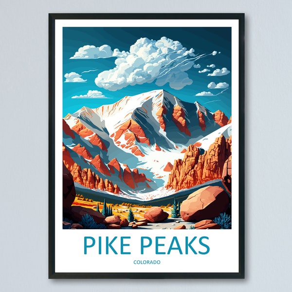 Pike Peaks Travel Print Wall Art Pike Peaks Wall Hanging Home Décor Pike Peaks Gift Art Lovers Colorado Art Gift Lover Print For Pike Peaks