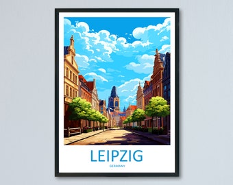 Leipzig Travel Print Wall Art Leipzig Wall Hanging Home Decoration Leipzig Gift Art Lovers Wall Art Print Art Leipzig Germany Poster