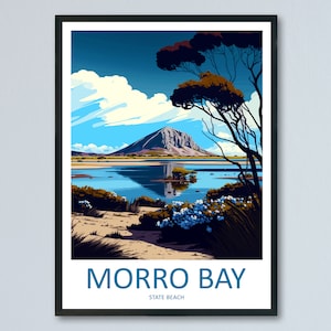 Morro Bay State Beach Travel Print Wall Art Morro Bay Wall Hanging Home Décor Morro Bay Gift Art Lovers California Art Poster Morro Bay