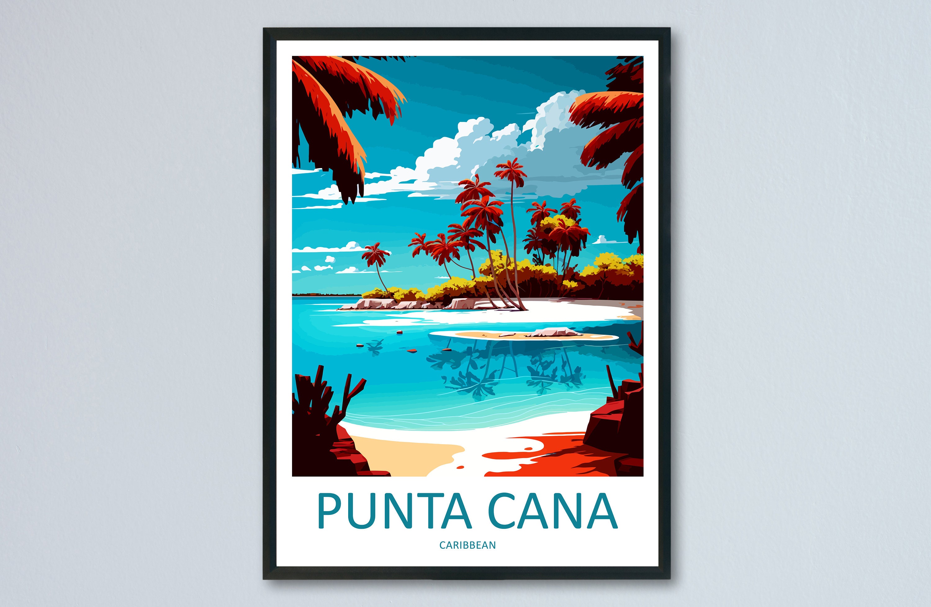 Punta Cana Travel Print Wall Art Punta Cana Wall Hanging Home