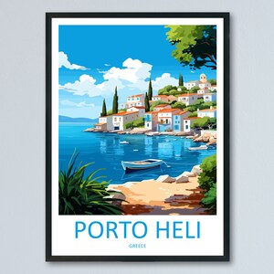 Porto Heli Travel Print Wall Art Porto Heli Greece Wall Hanging Home Decoration Porto Heli Gift Art Lovers Wall Art Print Porto Heli Greece