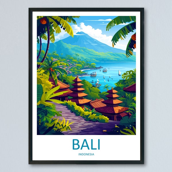 Bali Travel Print Wall Art Bali Wall Hanging Home Décor Bali Gift Art Lovers Indonesia Art Lover Gift Bali Travel Art Poster