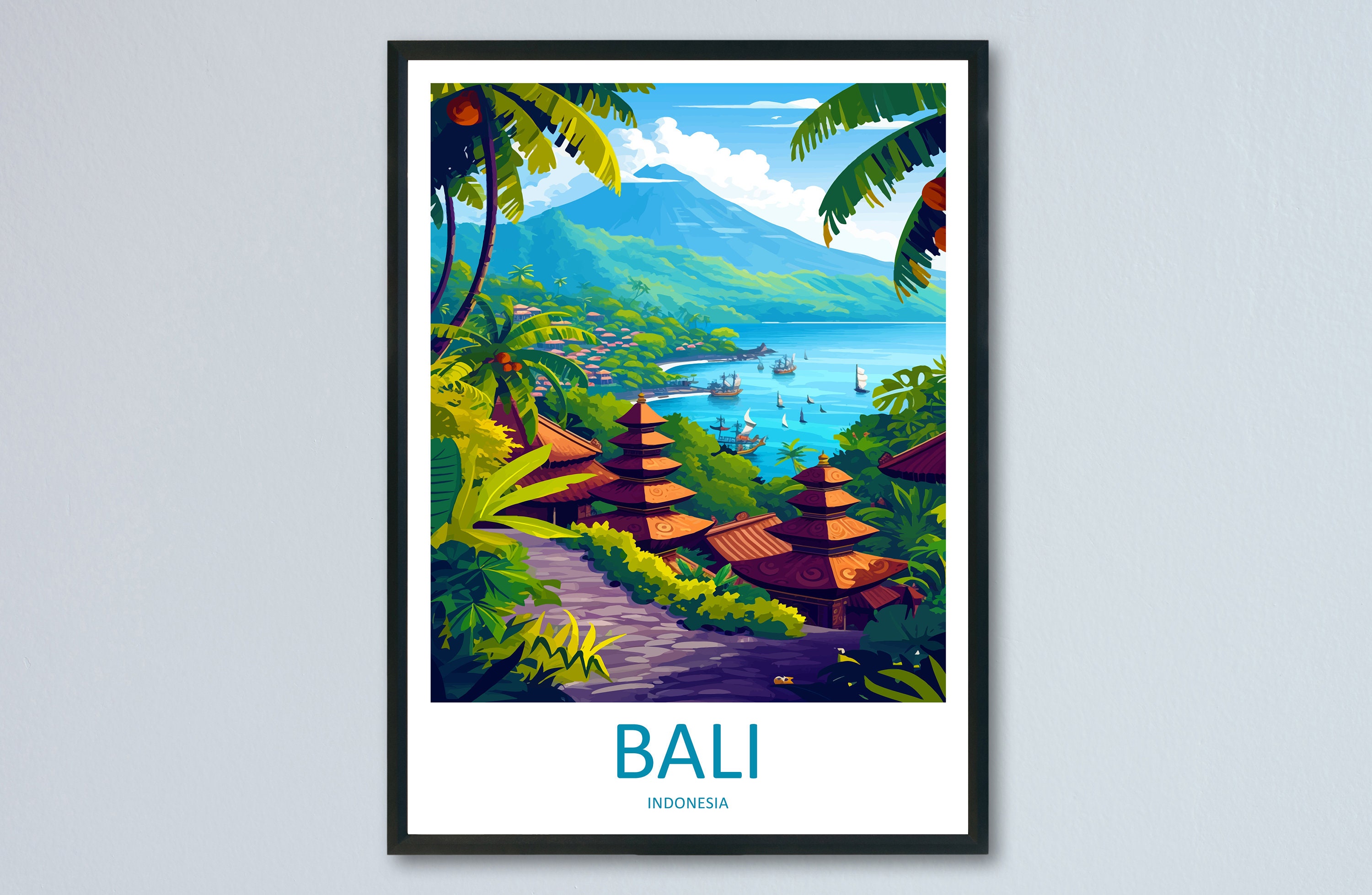 Bali Travel Print Wall Art Bali Wall Hanging Home Décor Bali Gift Art  Lovers Indonesia Art Lover Gift Bali Travel Art Poster - Etsy, image size:3000x1957