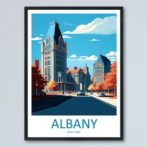 Albany Travel Print Wall Art Albany Wall Hanging Home Décor Albany Gift Art Lovers New York State Art Gift Lover Print