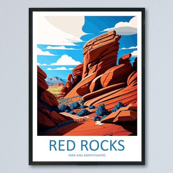 Red Rocks Park And Amphitheatre Travel Print Wall Art Red Rocks Park Wall Hanging Home Décor Red Rocks Park Gift Art Lovers Colorado Art