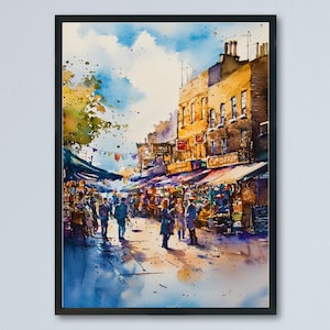 Camden Market watercolor poster Wall Art Camden Market Wall Hanging Home Décor Camden Market Gift Art Lovers England Art Lover Gift
