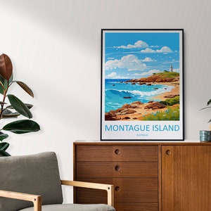 Montague Island Travel Print Wall Art Montague Island Wall Hanging Home Décor Montague Island Gift Art Lovers Australia Art Lover Gift image 3