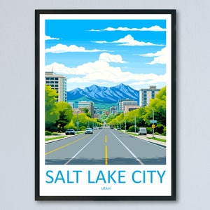 Salt Lake City Travel Print Wall Art Salt Lake City Wall Hanging Home Décor Salt Lake City Gift Art Lovers Utah Art Lover Gift Travel Poster