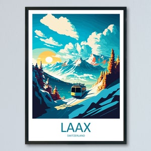 Laax Travel Print Wall Art Laax Wall Hanging Home Décor Laax Gift Art Lovers Switzerland Art Lover Gift Laax Travel Art