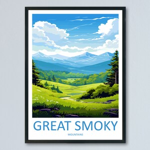 Great Smoky Mountains National Park Reise Print Wandkunst Great Smoky Mountains Nationalpark Wandbehang Home Décor Great Smoky Mountains