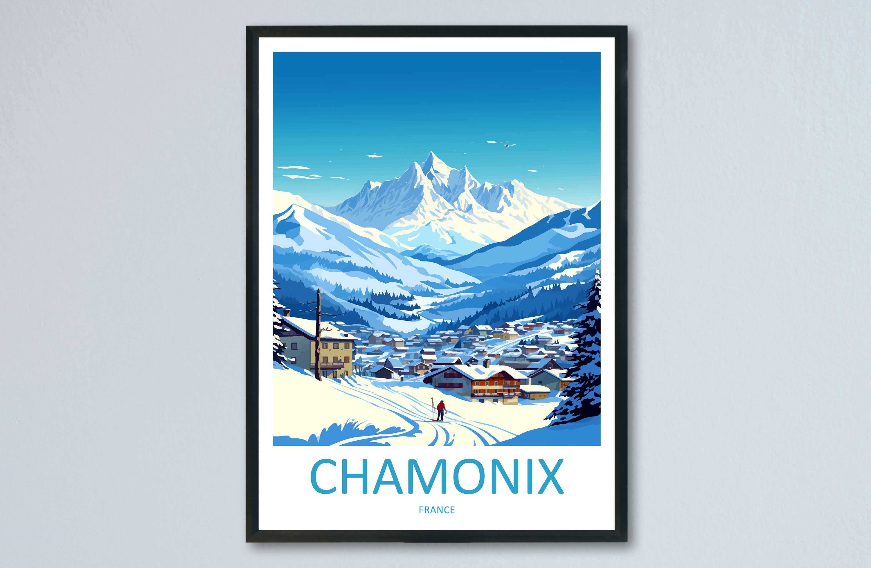 key ring ski BLACKPEUF Alpes original souvenir Chamonix Levé du