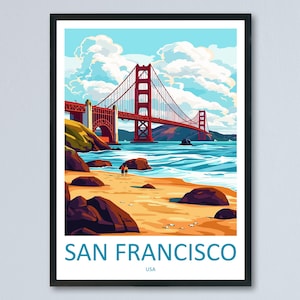 San Francisco Travel Print San Francisco Wall Art Golden Gate Poster California Decor Gift for City Lover West Coast Art Print