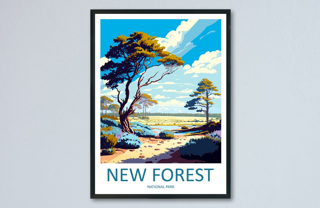 New Forest Travel Print Wall Art New Forest Wall Hanging Home Decor