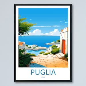 Puglia Travel Print Wall Art Puglia Italy Wall Hanging Home Decor Puglia Gift Art Lovers Wall Art Print Puglia Italy