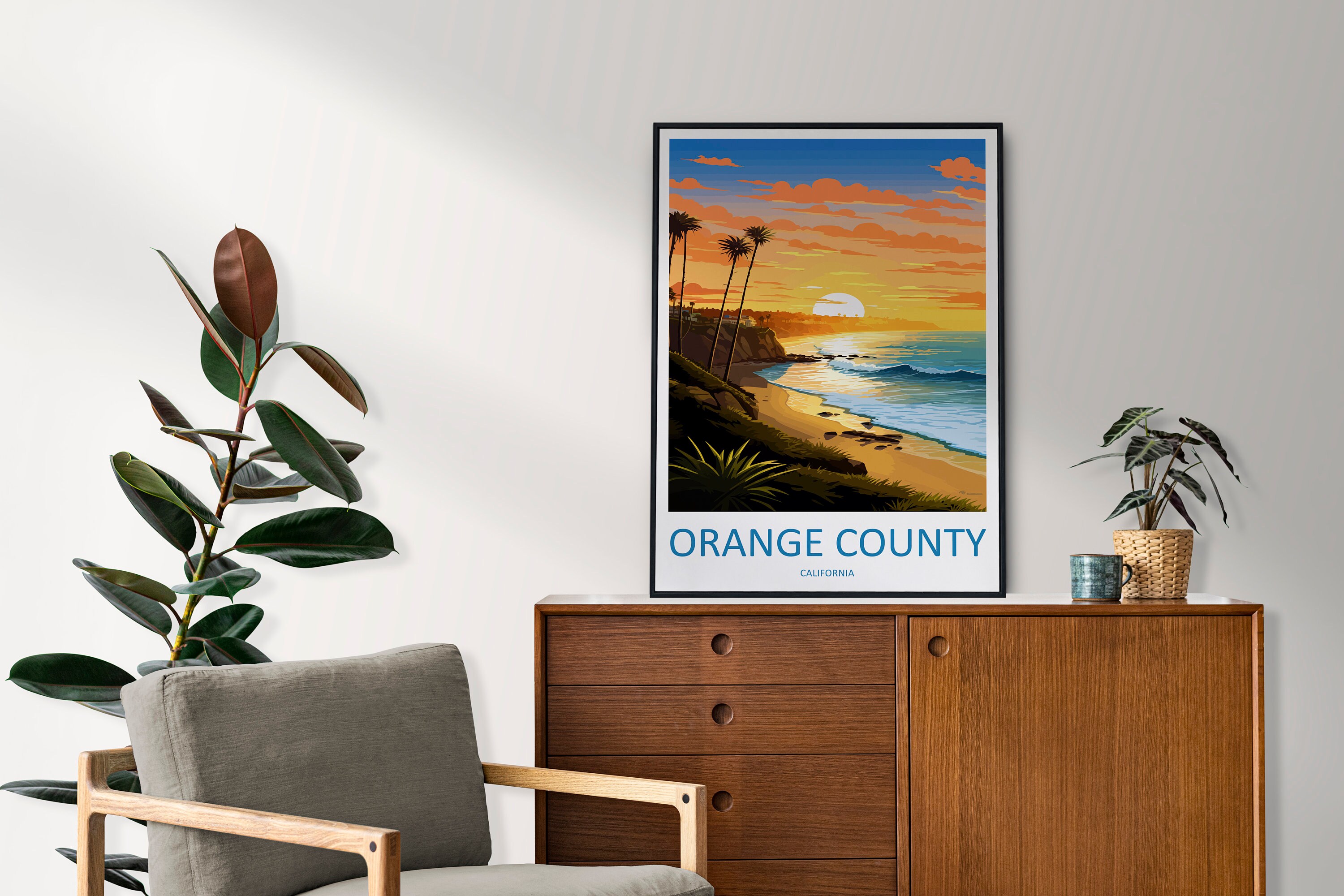 Orange County Travel Print Wall Art Orange County Wall Hanging