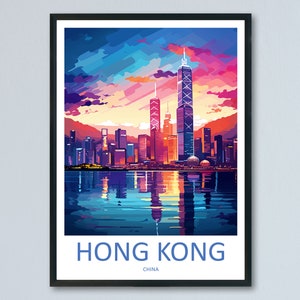 Hong Kong Travel Print Wall Art Hong Kong Wall Hanging Home Décor Gift Hong Kong Art Lovers China Hong Kong Art Gift Lover Print