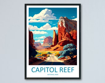 Impresión de viaje del Parque Nacional Capitol Reef, arte de pared, colgante de pared del Parque Nacional Capitol Reef, decoración para el hogar, regalo del Parque Nacional Capitol Reef