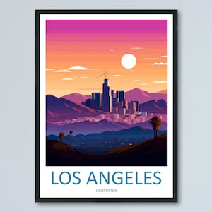 Los Angeles Travel Print Wall Art Los Angeles Wall Hanging Home Décor Los Angeles Gift Art Lovers California Art Lover Gift Los Angeles Deco