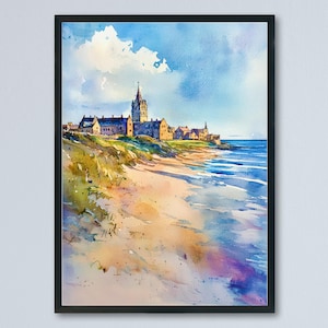 Affiche aquarelle St Andrews Art mural St Andrews Tenture murale Décoration d&#39;intérieur St Andrews cadeau Amoureux d&#39;art Écosse Cadeau amateur d&#39;art Art écossais