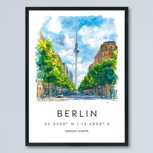 Berlin Watercolor Poster Wall Art Berlin Wall Hanging Home Décor Berlin Gift Art Lovers Germany Wall Art