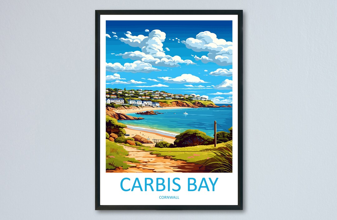 Carbis Bay Travel Print Wall Art Carbis Bay Wall Hanging Home Décor