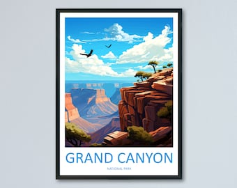 Grand Canyon National Park Travel Print Wall Art Grand Canyon Wall Hanging Home Décor Grand Canyon Gift Art Lovers Arizona Art Lover Gift