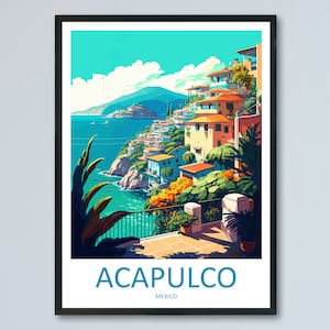 Acapulco Reise Print Wandkunst Acapulco Wandbehang Dekoration Acapulco Geschenk Kunstliebhaber Wand Kunst Druck Kunst Acapulco Reise Kunst Poster
