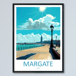Margate Travel Print Wall Art Margate Wall Hanging Home Décor Margate Gift Art Lovers England Art Lover Gift Print Artwork Kent Art