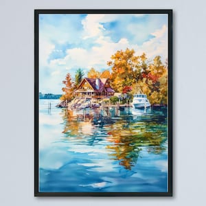 Thousand Islands watercolor poster Wall Art Thousand Islands Wall Hanging Home Décor Thousand Islands Gift Art Lovers New York Art