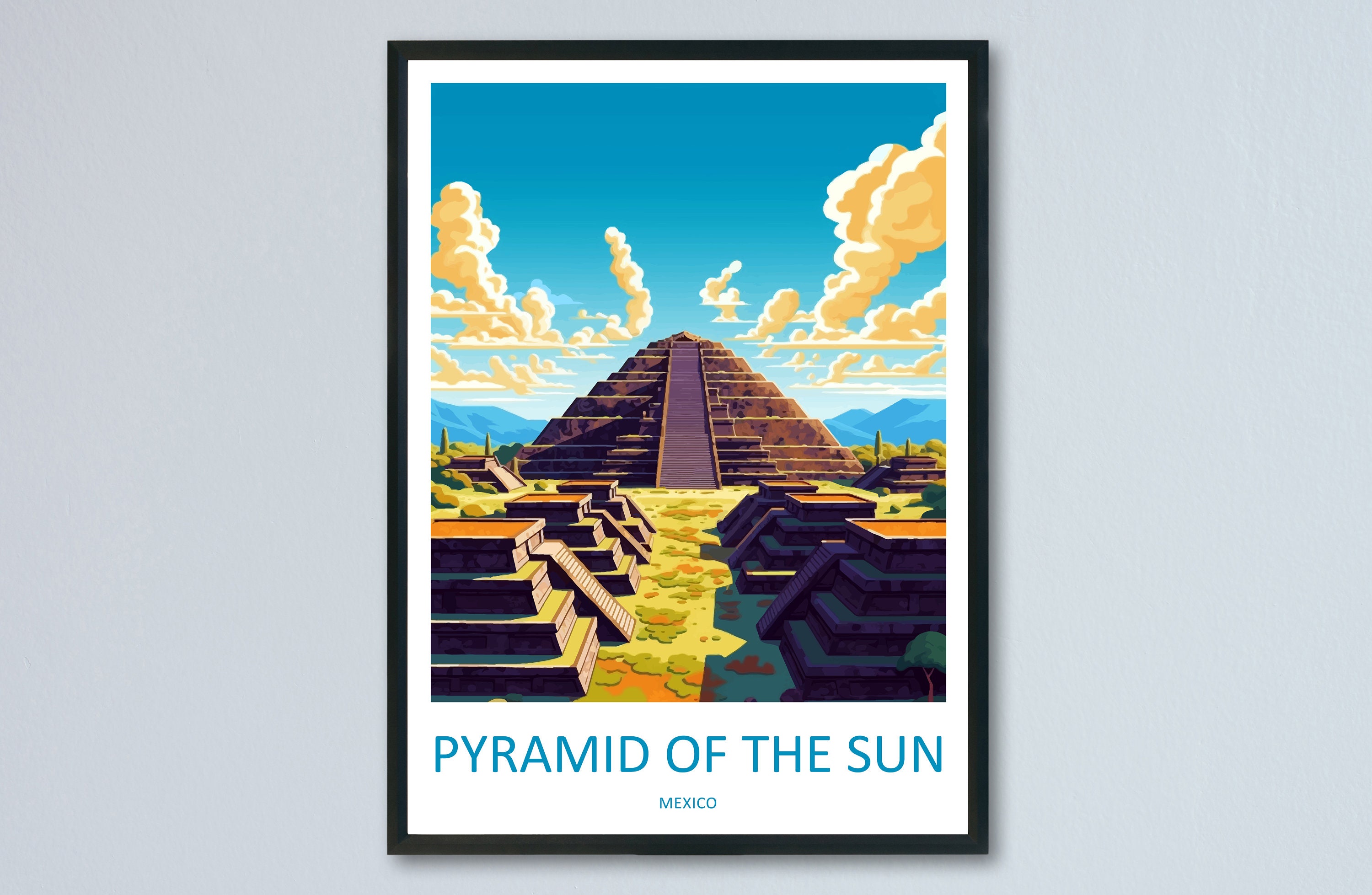 Pyramids of the Sun Travel Print Wall Art Pyramids of the Sun Wall