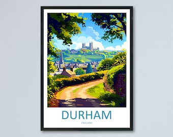 Durham Travel Print Wall Art Durham Wall Hanging Home Décor Durham Gift Art Lovers England Art Lover Gift Durham Travel Art Gift